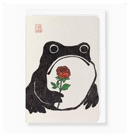 Single Rose Ezen Frog Greeting Card