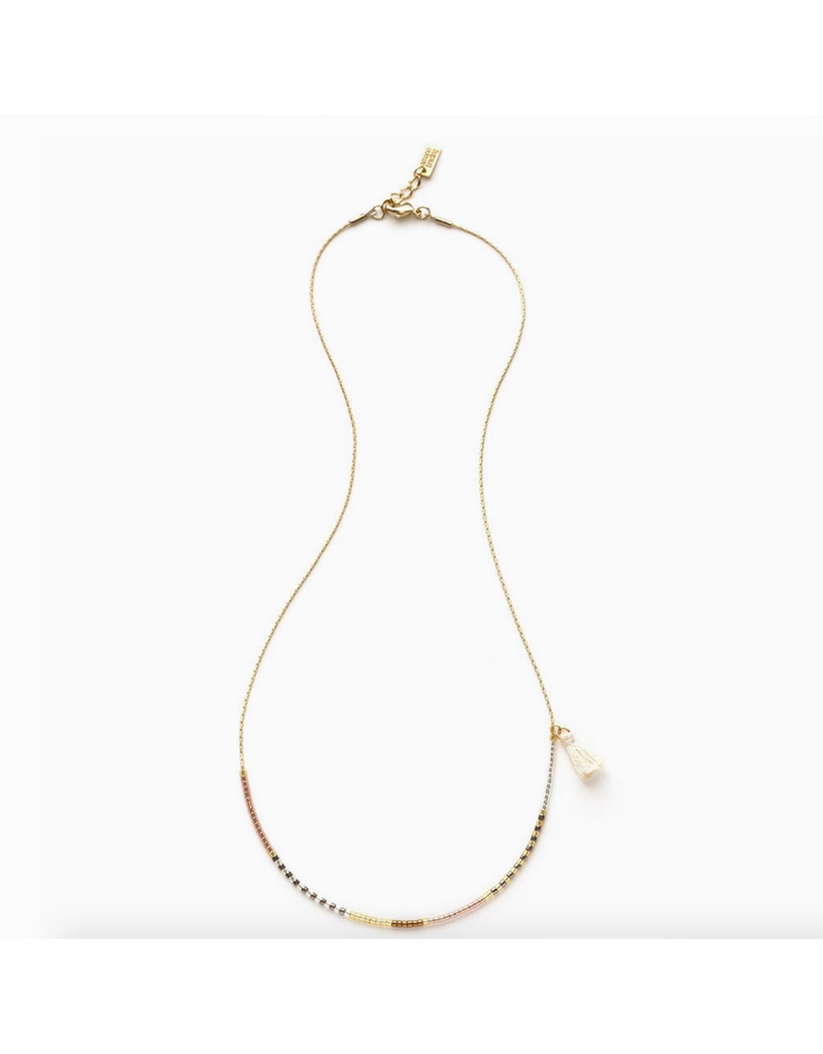 Japanese Seed Bead Necklace - Champagne