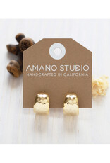 Hammered Vintage Style Hoops Earrings - Gold Hammered Vintage Style Hoops Earrings - Gold