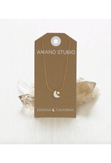 Mother of Pearl Moon + Star Necklace