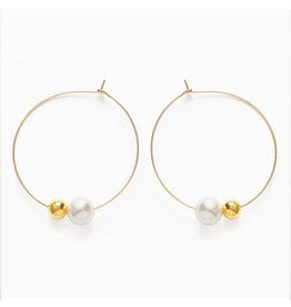 Pearl Orbit Hoop Earrings