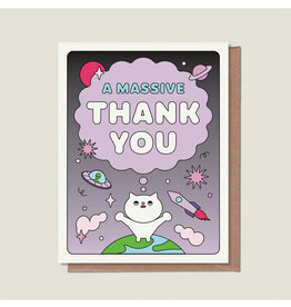 A Massive Thank You Space Cat Greeting Card
