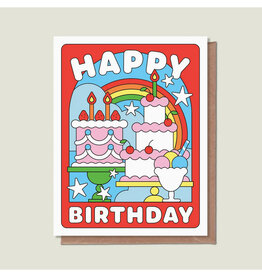 Happy Birthday Rainbow Desserts Greeting Card