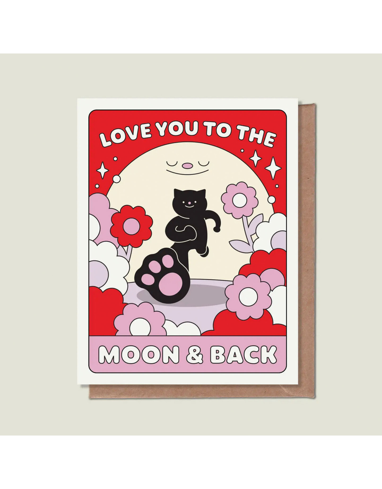 Love You To the Moon & Back Kitty Greeting Card