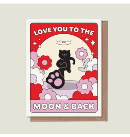 Love You To the Moon & Back Kitty Greeting Card