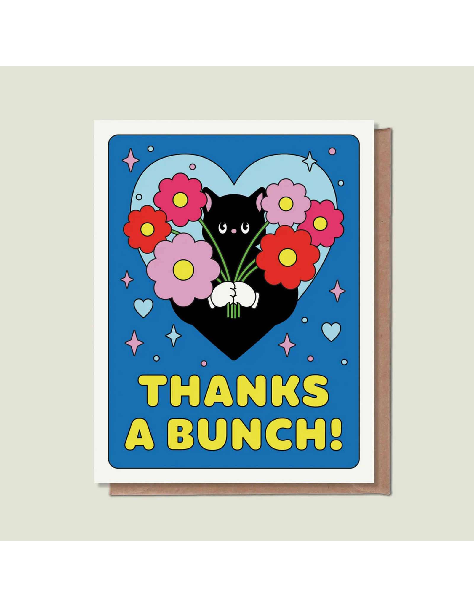 Thanks A Bunch Kitty Bouquet Greeting Card