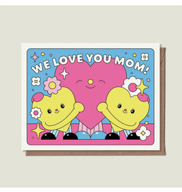 We Love You Mom Cute Hearts Greeting Card