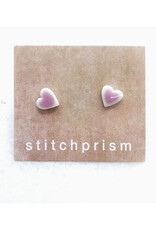 Tiny Heart Stud Earrings - Lavender