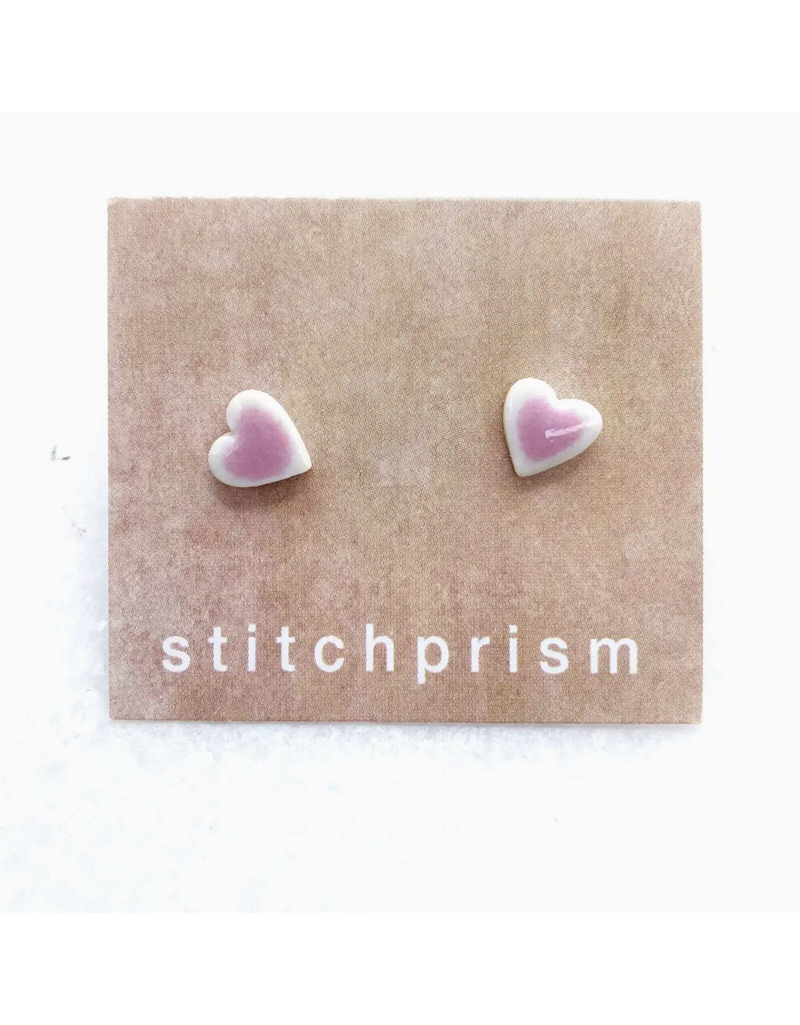 Tiny Heart Stud Earrings - Lavender