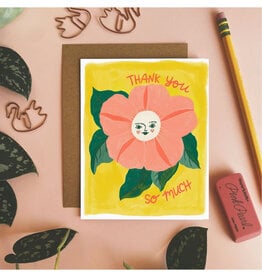 Thank You So Much Flower Face Greeting Card