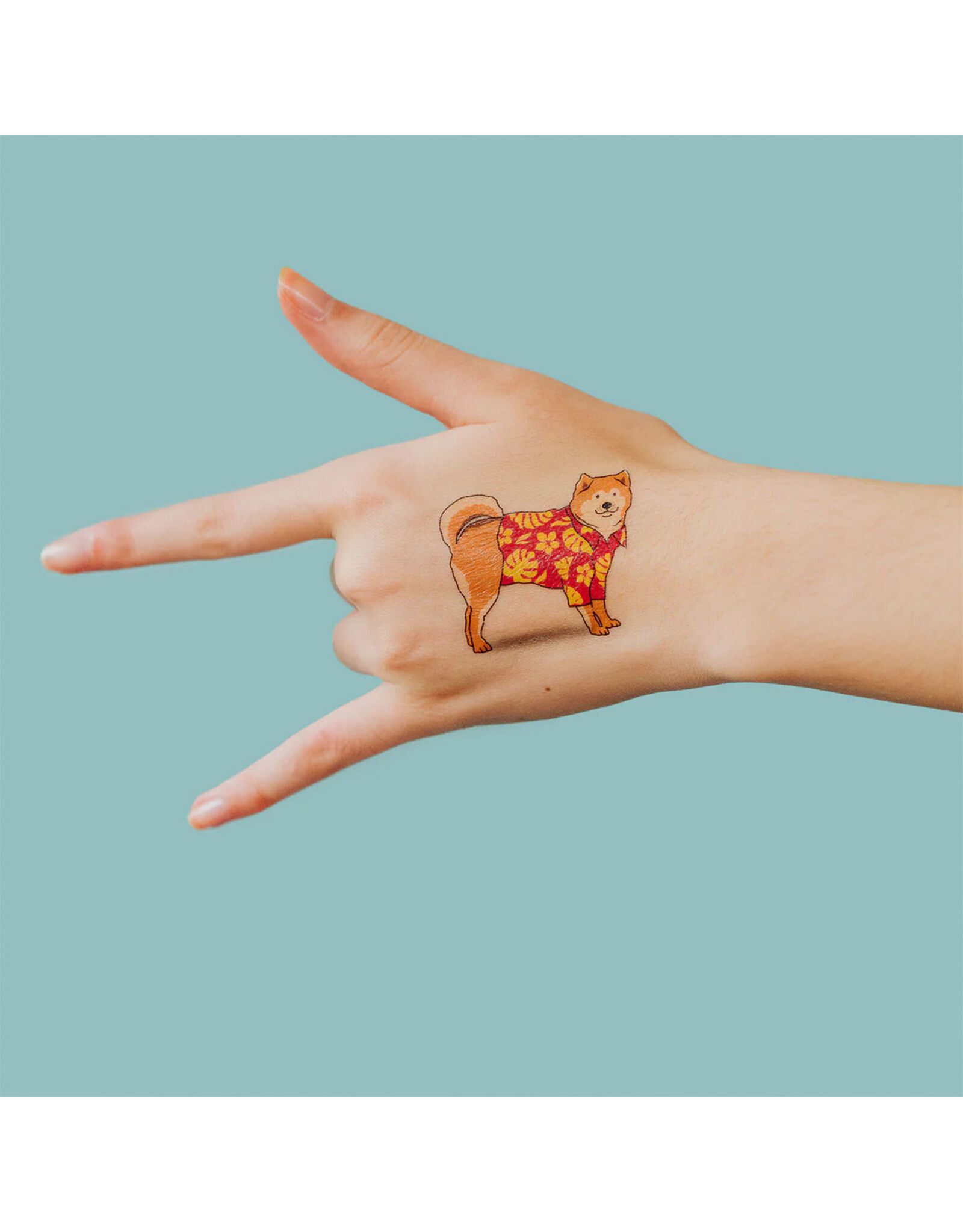 Luau Pup Tattoo Pair