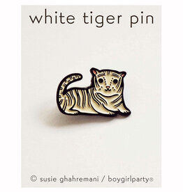 White Tiger Enamel Pin