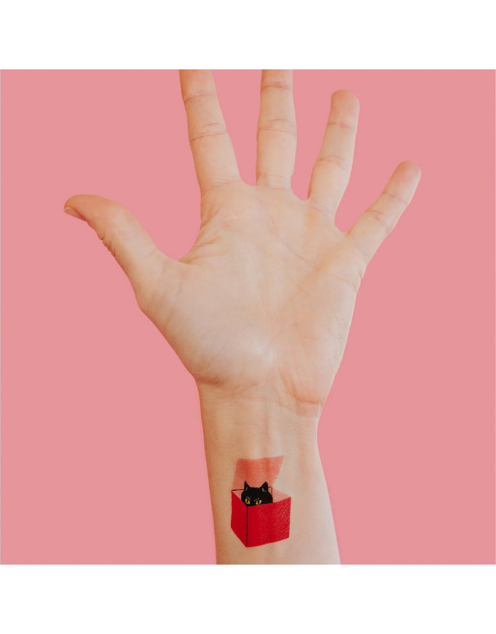 Cat in a Box Tattoo Pair