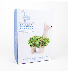 Llama Stoneware Planter with Seeds