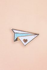 Love Letters Paper Airplane Enamel Pin