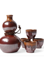 Tetsuaka Kin Nagashi (Curved) Sake Set of 4