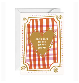 Happy Go Lucky Congrats To the Happy Couple Frilly Heart Greeting Card