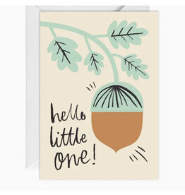 Happy Go Lucky Hello Little One! Acorn Greeting Card