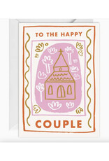 Happy Go Lucky To the Happy Couple Cute Church Greeting Card