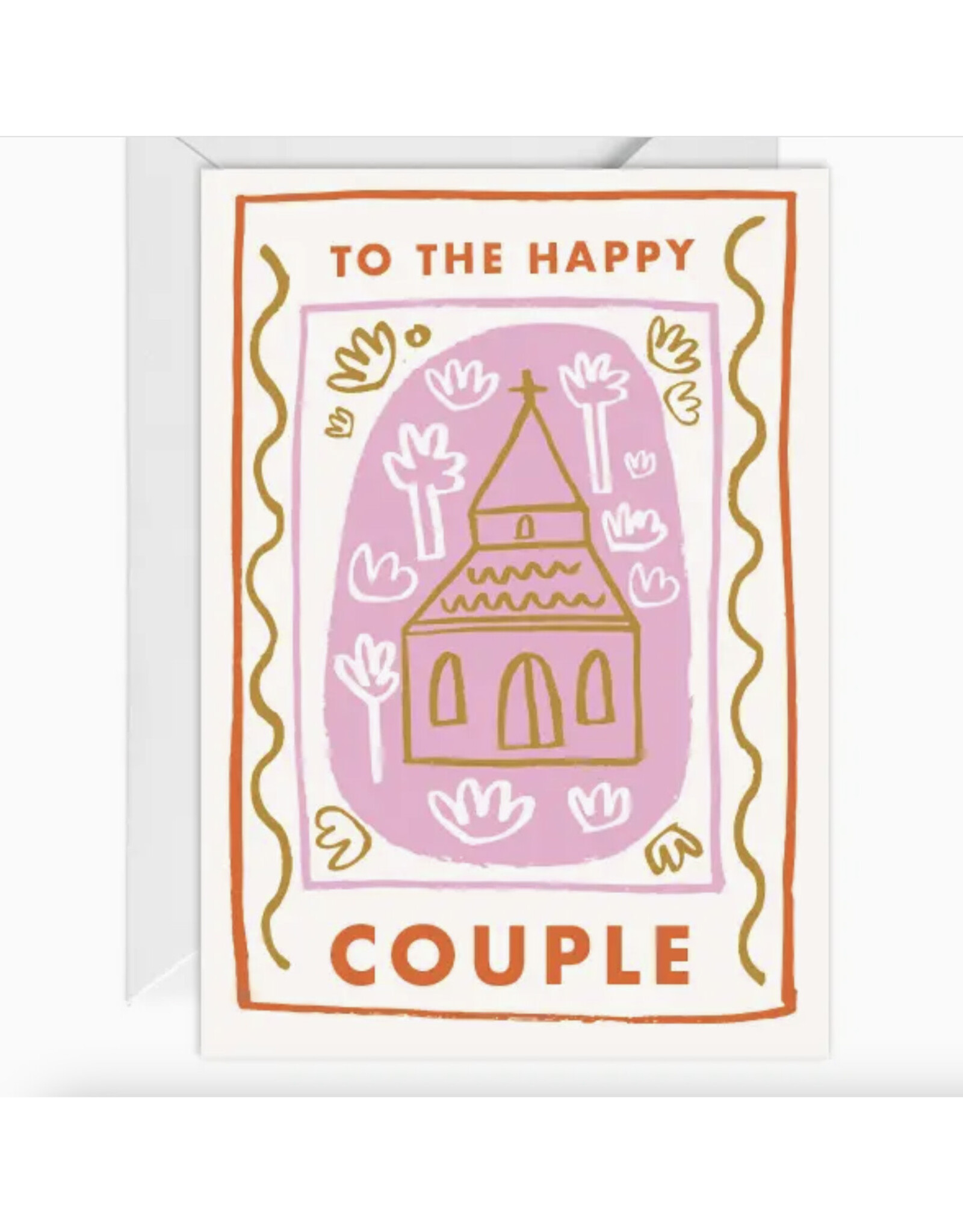 Happy Go Lucky To the Happy Couple Cute Church Greeting Card