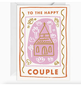 To the Happy Couple Cute Church Greeting Card