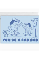 Happy Go Lucky You're A Rad Dad Skater Dogs Greeting Card