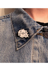 Melting Face Girl Black & White Enamel Pin