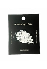 Melting Face Girl Black & White Enamel Pin