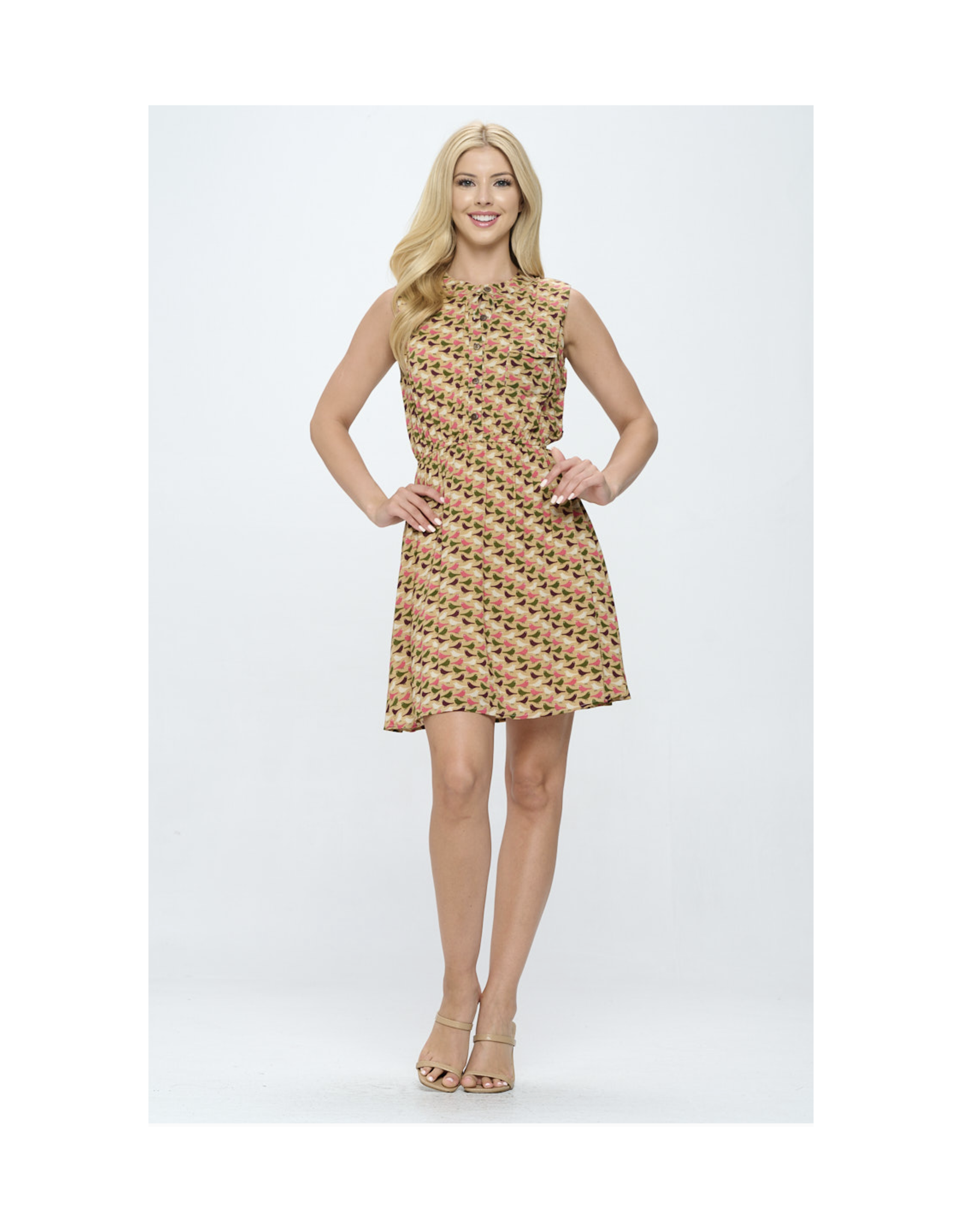 Retro Colorful Birds Dress