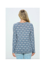 Wiener Dog Print Blue Sweater