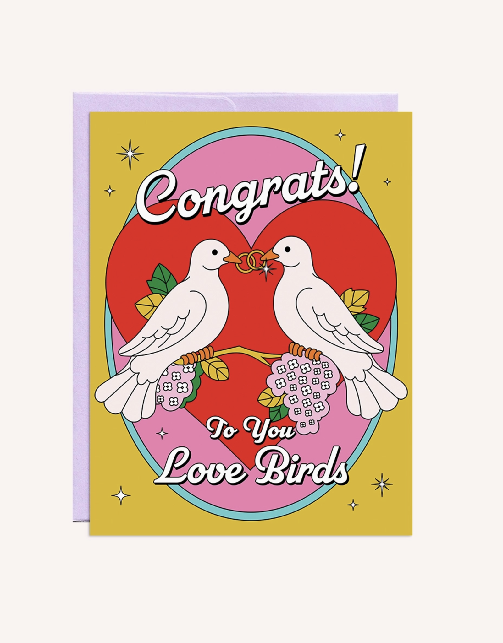 Congrats To You Love Birds Doves Greeting Card