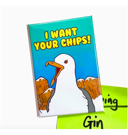 I Want Your Chips Seagull Magnet