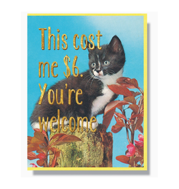 This Cost Me $6. You're Welcome Greeting Card