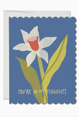 Scalloped Daffodil Sympathy Greeting Card