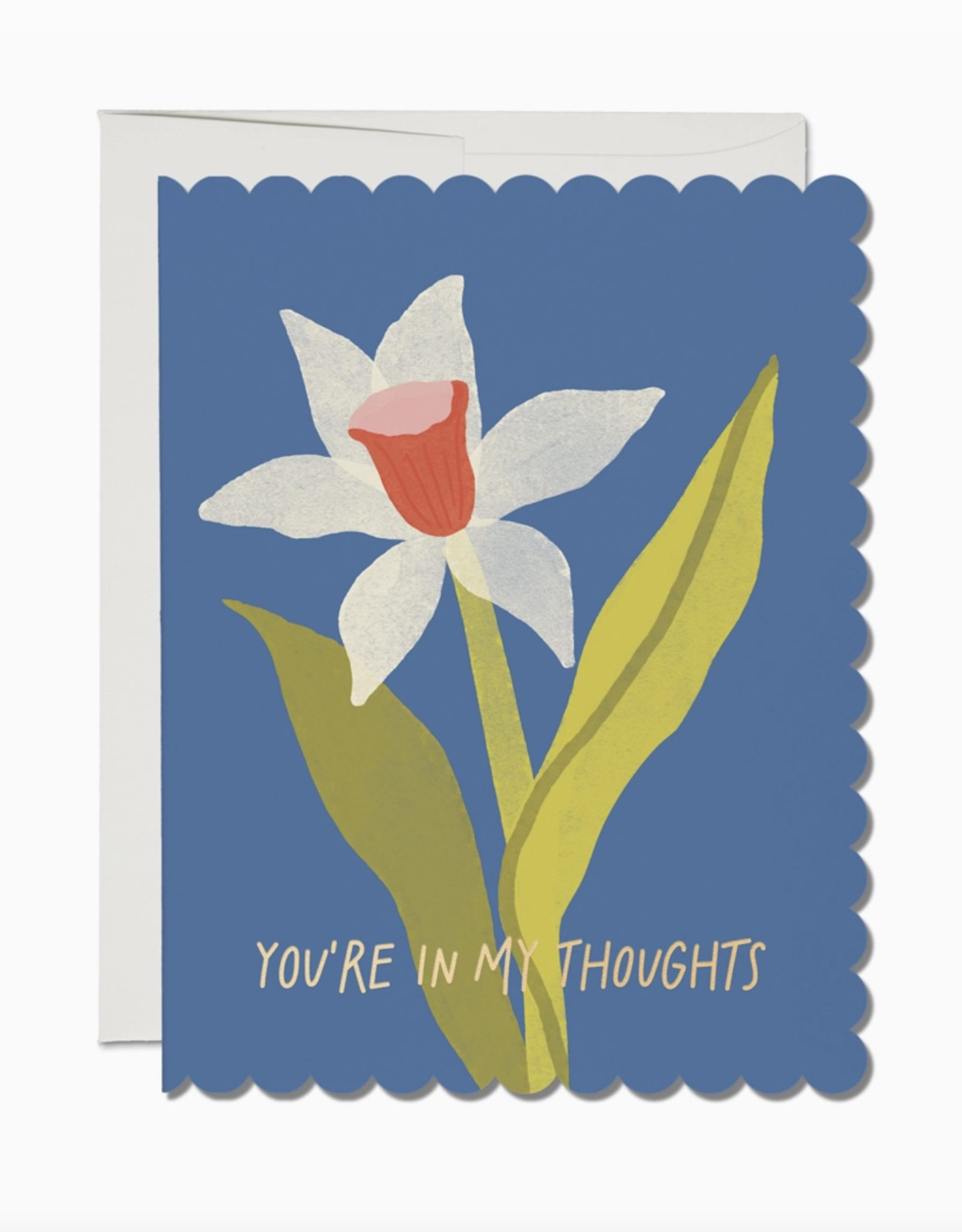Scalloped Daffodil Sympathy Greeting Card
