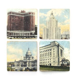 Vintage Prov Postcards Coaster Set