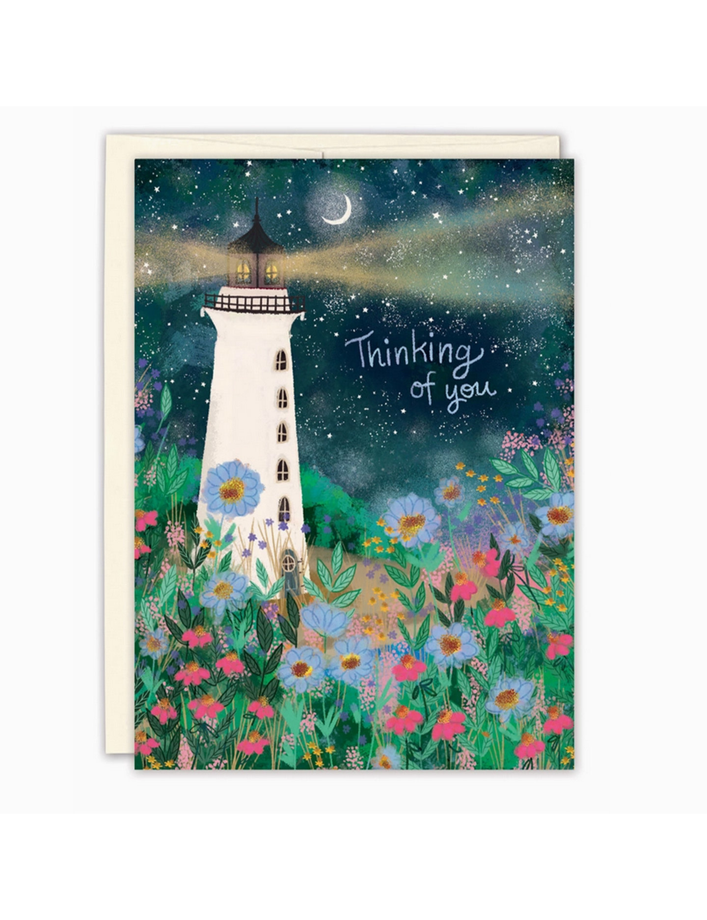 Lighthouse Thinking Of You Sympathy Greeting Card - Home