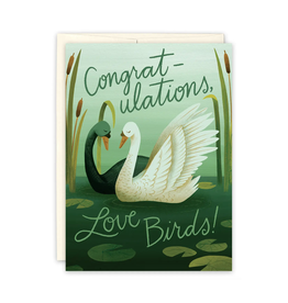 Congratulations Lovebirds Swans Greeting Card