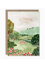 Picnic Scene You Brighten My Day Greeting Card