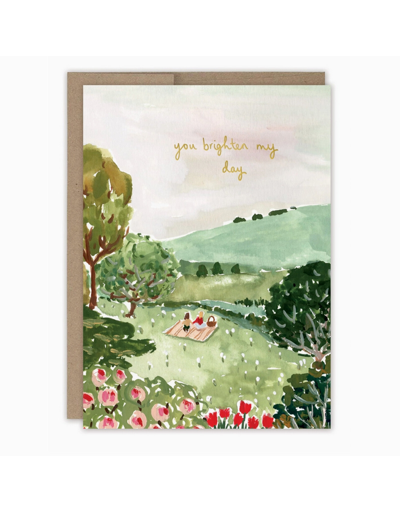 Picnic Scene You Brighten My Day Greeting Card