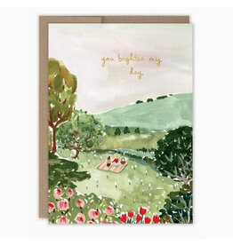 Picnic Scene You Brighten My Day Greeting Card