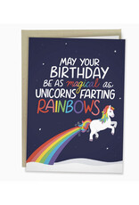 Unicorn Rainbow Farts Birthday Greeting Card