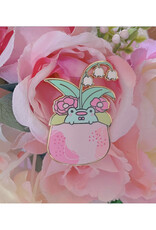 Lily of the Valley Plant Frog Enamel Pin