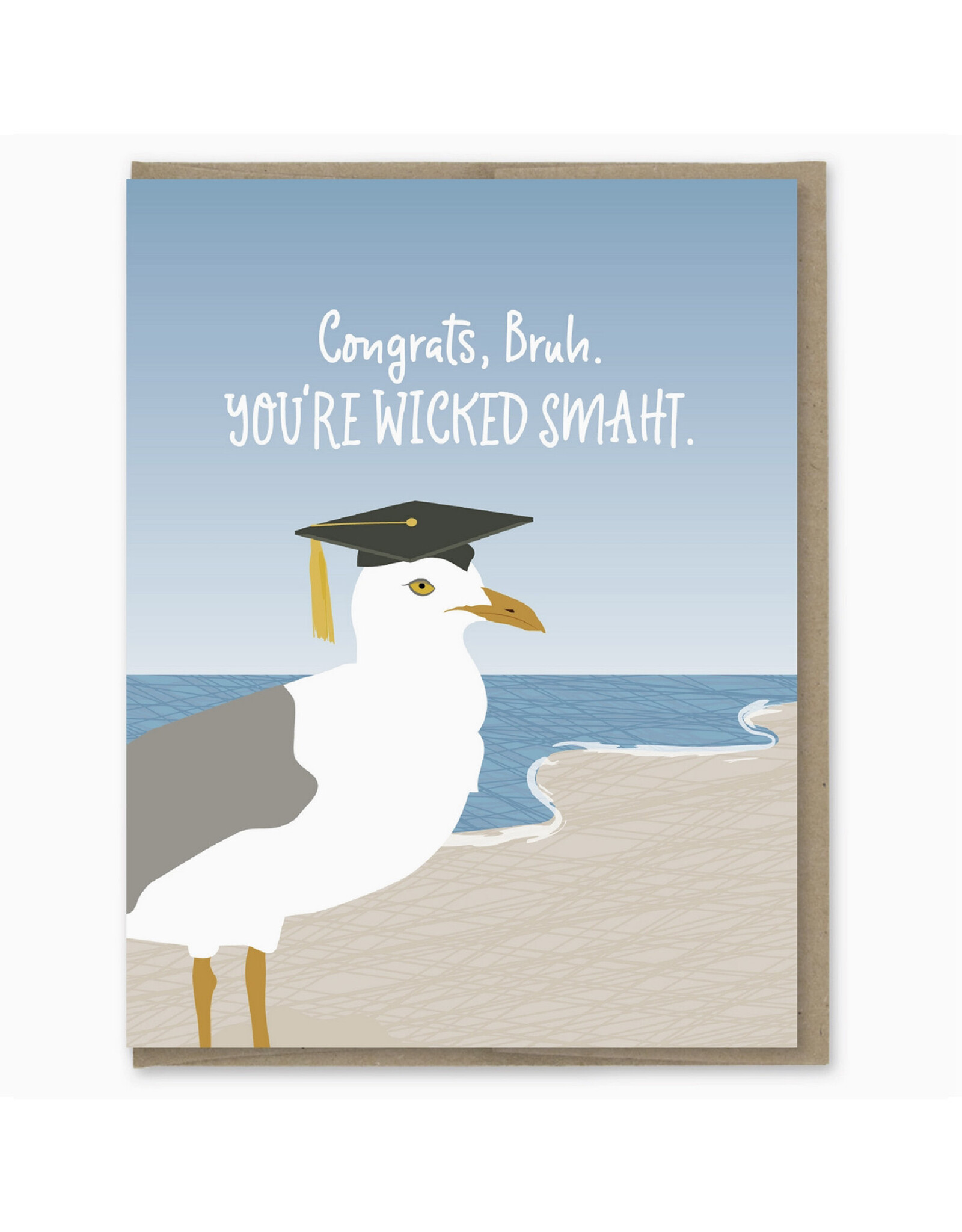 Wicked Smaht Seagull Graduation Greeting Card