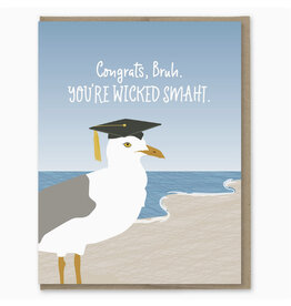 Wicked Smaht Seagull Graduation Greeting Card