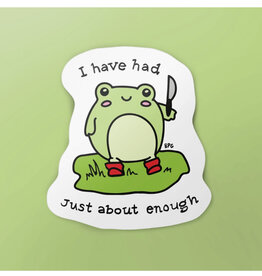 Had Enough Frog With Knife Sticker Had Enough Frog With Knife Sticker