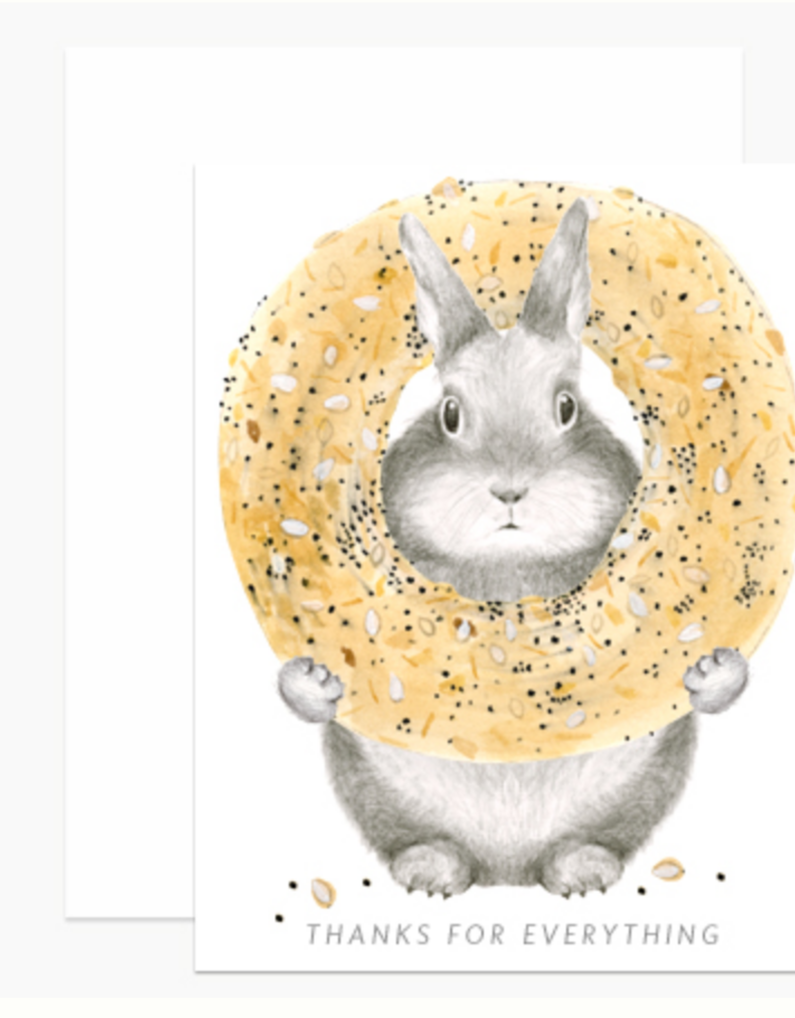Thanks for Everything Bagel Bunny Greeting Card