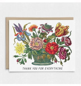 Thank You For Everything Vintage Flower Vase Greeting Card