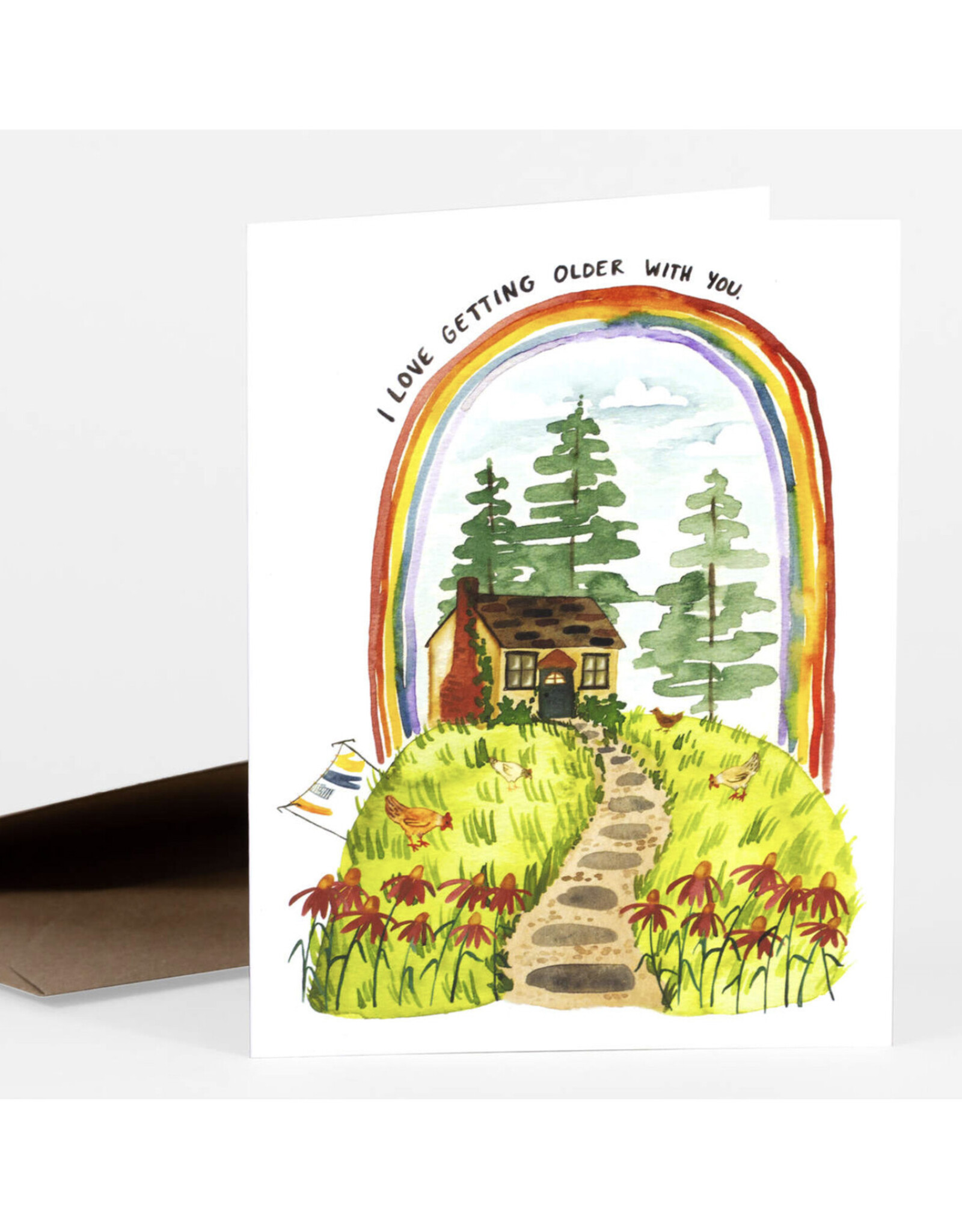 Love Getting Older With You House & Rainbow Greeting Card