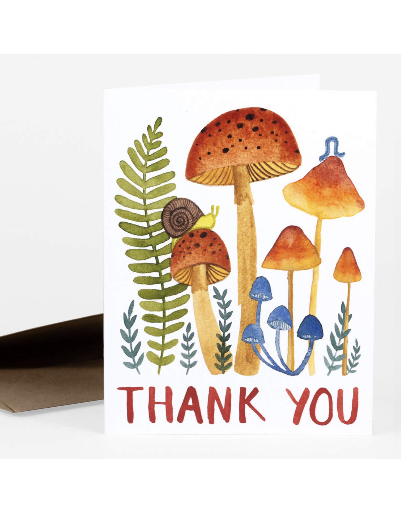 Thank You Orange Mushroom & Snail Greeting Card